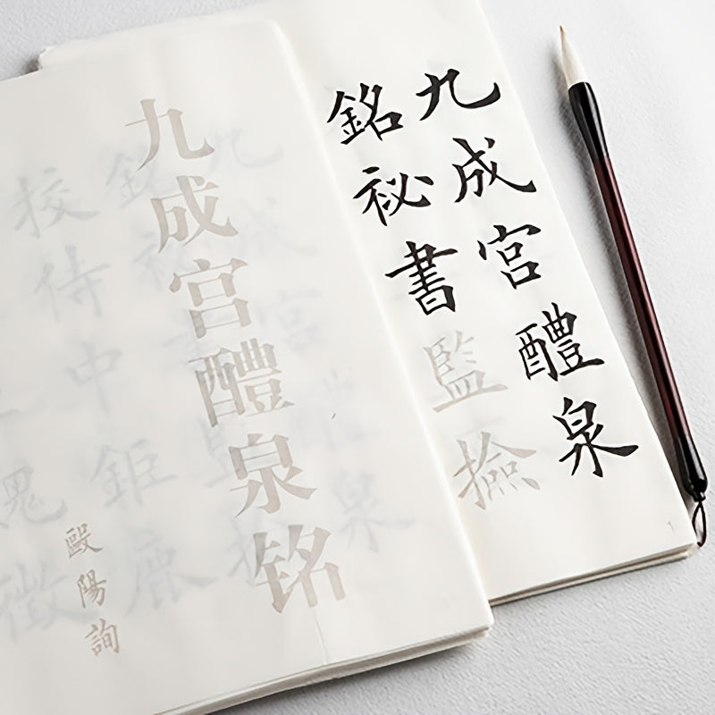 Beginner's Calligraphy Practice Set - Traditional Chinese Script, Regular Script & Cursive Script, Cao Xueqian's "The Thousand Characters Inscription" Copybook with Soft Brush Drawing Paper for Script Writing and Painting