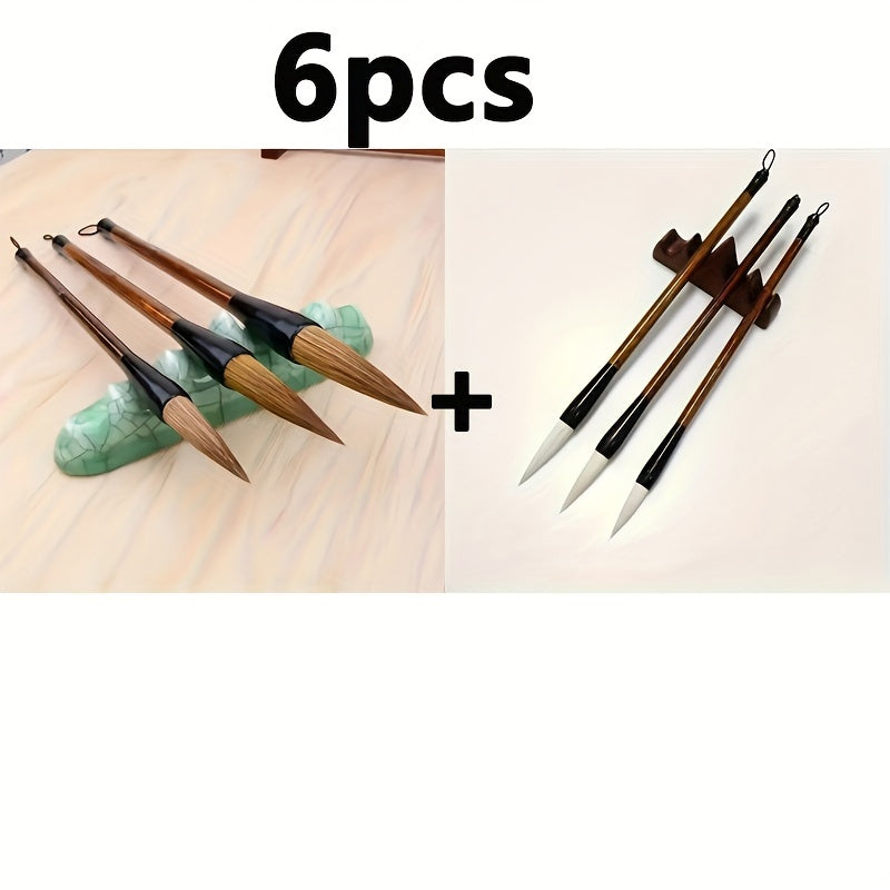 3pcs/1 Set High Quality Chinese Painting Brush School Special Brush Chinese Style Brush Art Supplies Student Painting Brush