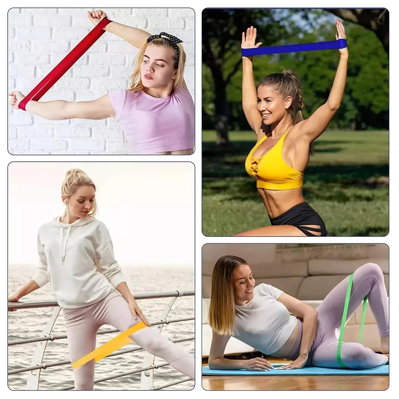 5 Bandas De Resistencia Ligas Ejercicio Yoga Gym Fitness Ejercicio