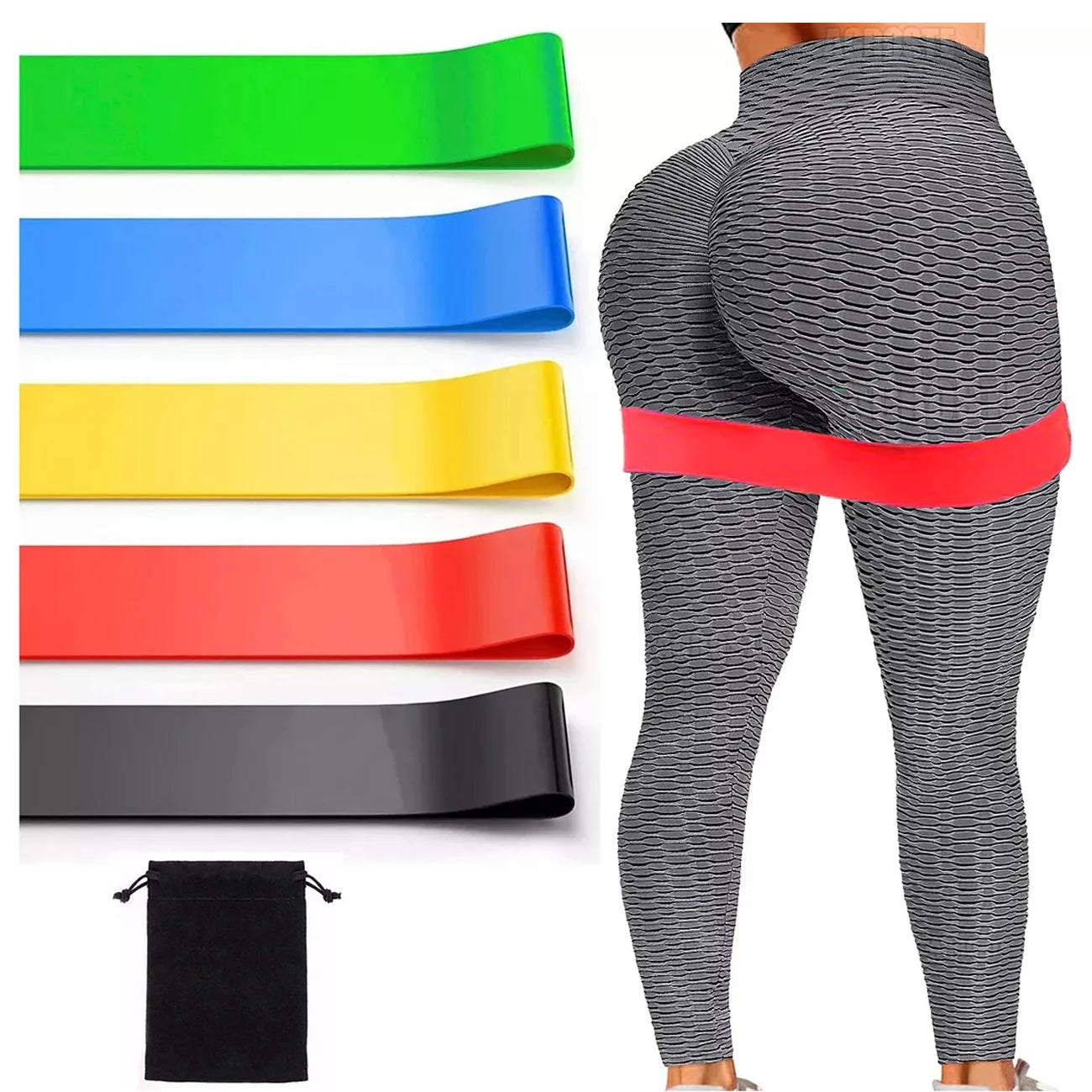 5 Bandas De Resistencia Ligas Ejercicio Yoga Gym Fitness Ejercicio