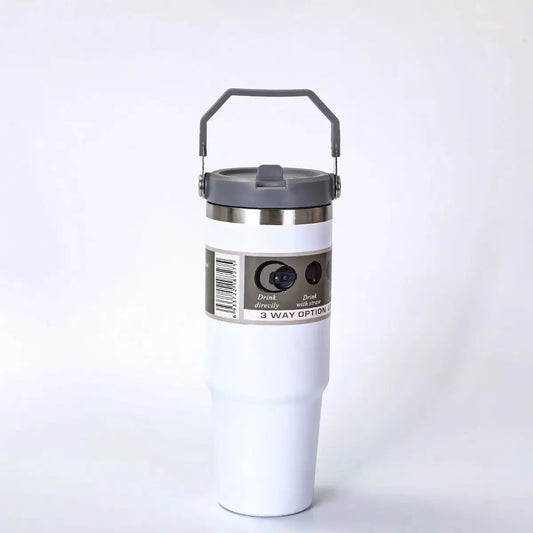 Termo de 30 oz con agarradera Vaso térmico de acero inoxidable de doble capa.